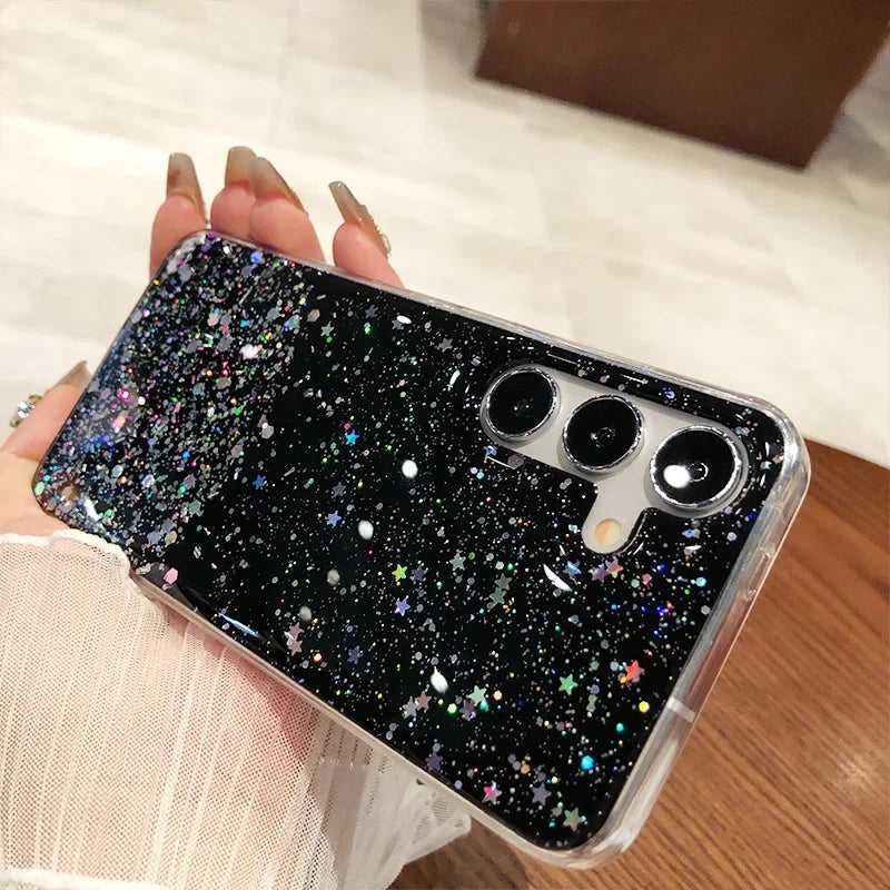 Glitzer Soft Silikon Clear Hülle für Samsung S25 Ultra