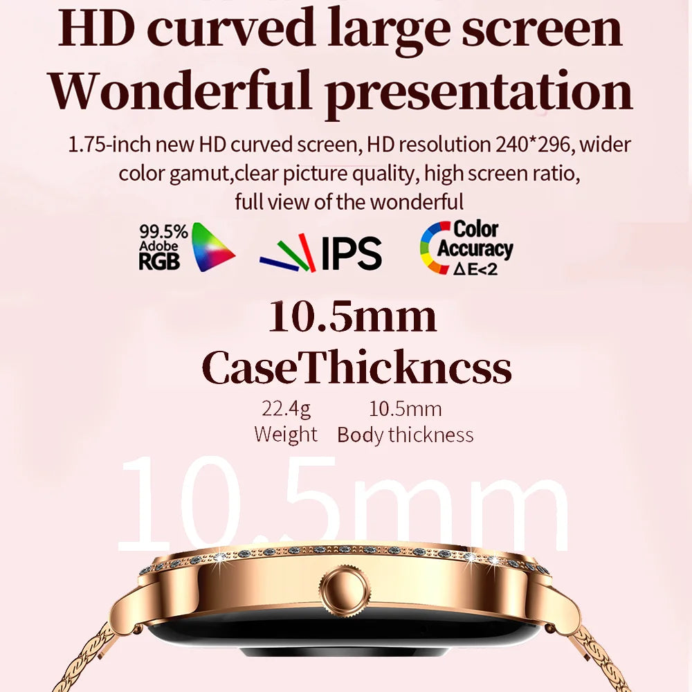 Elegante Damen Fitness Smartwatch mit Anruffunktion