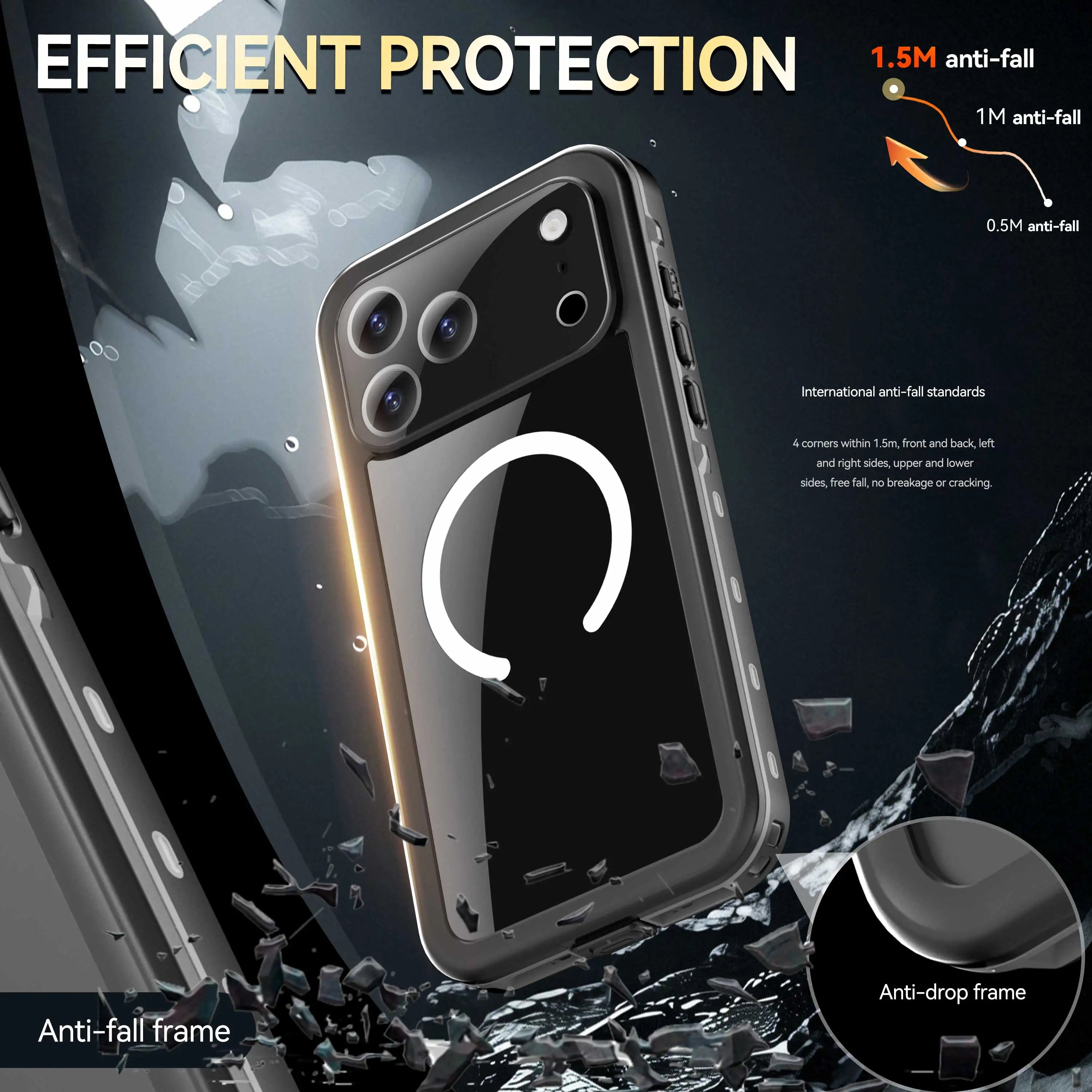 Magnetische wasserdichte IP68 Hülle für iPhone 17