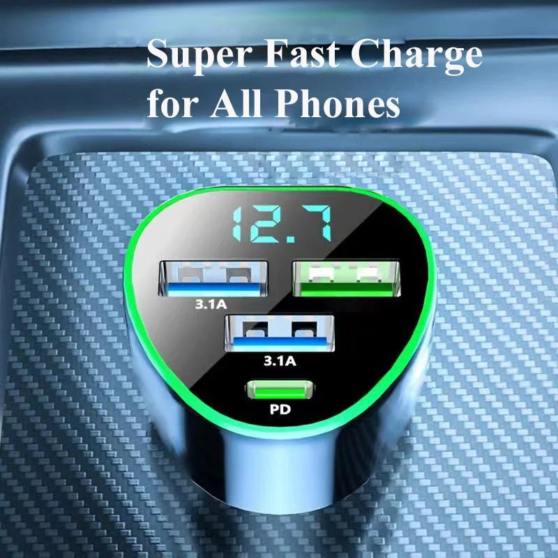 UYUXIO USB C Auto Ladegerät mit LED Anzeige