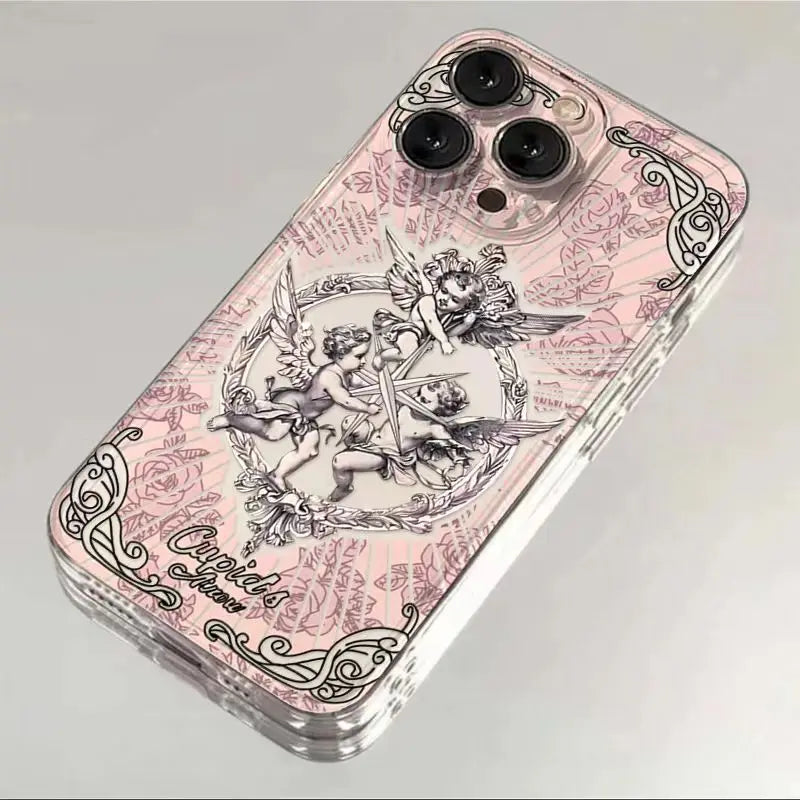 Retro Engel Rüstung Hülle iPhone 16–7 SE