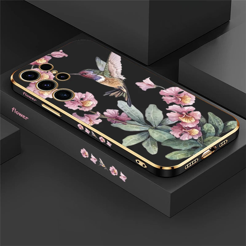 Blumen Vogel Hülle für Samsung S25 Ultra 5G