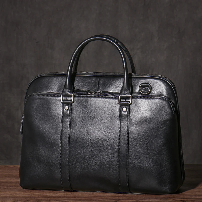 GURO Luxus Leder Herren Aktentasche 16 Zoll