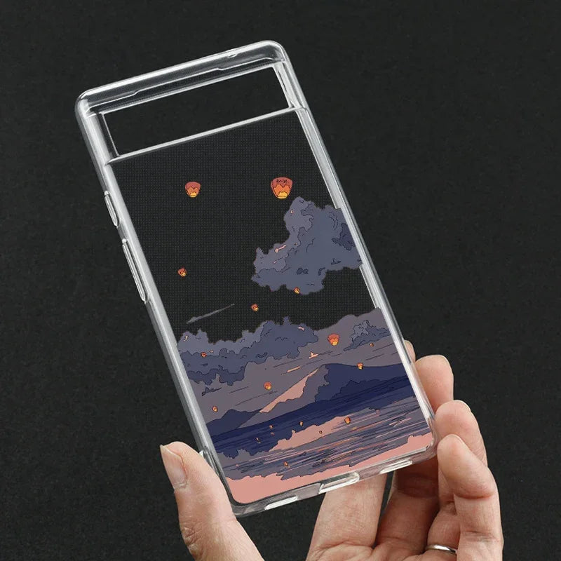 Anime Landschaft Hülle für Pixel 6–8 Pro