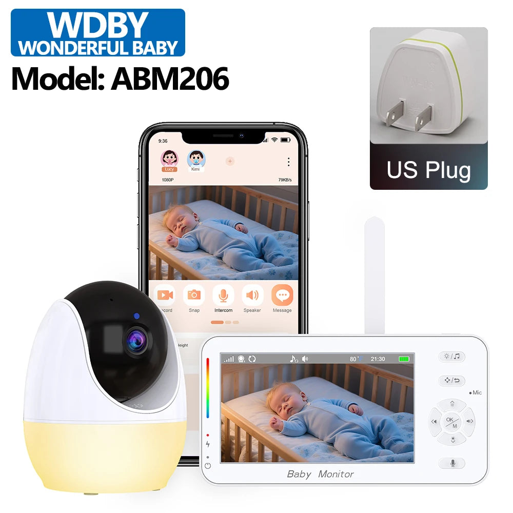 4,3-Zoll Baby Monitor mit Zoomkamera & Nachtlicht