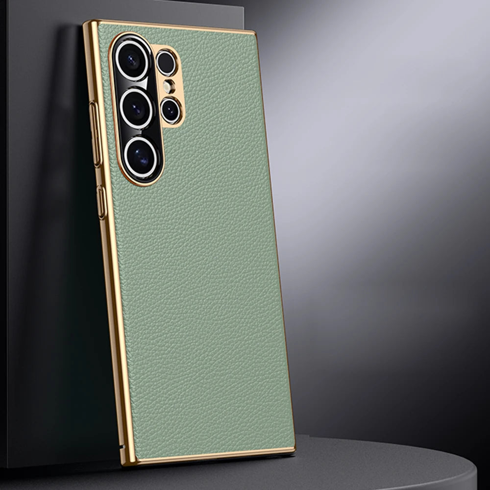 Luxuriöse Lederhülle für Samsung S25 Ultra Plus