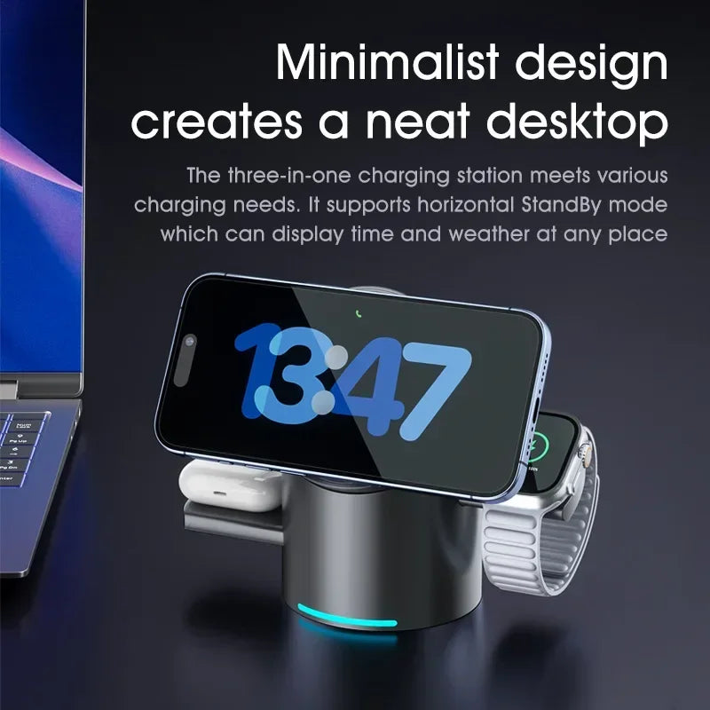 Qi2 3-in-1 Magnet Ladegerät mit Touch & Schnellladung