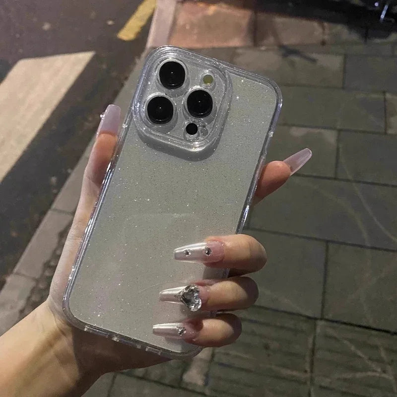 Glitzer Klare Silikonhülle iPhone 11-16