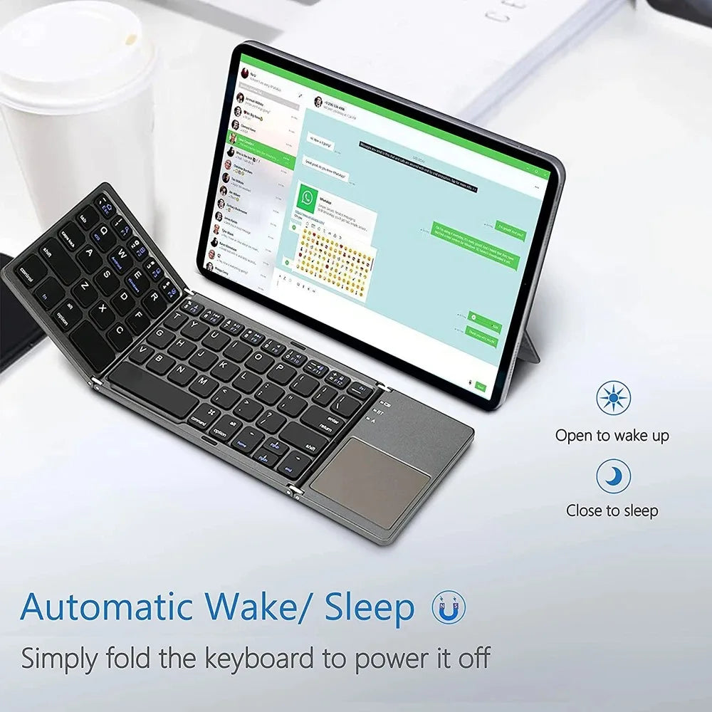 Faltbare Bluetooth Mini-Tastatur mit Touchpad