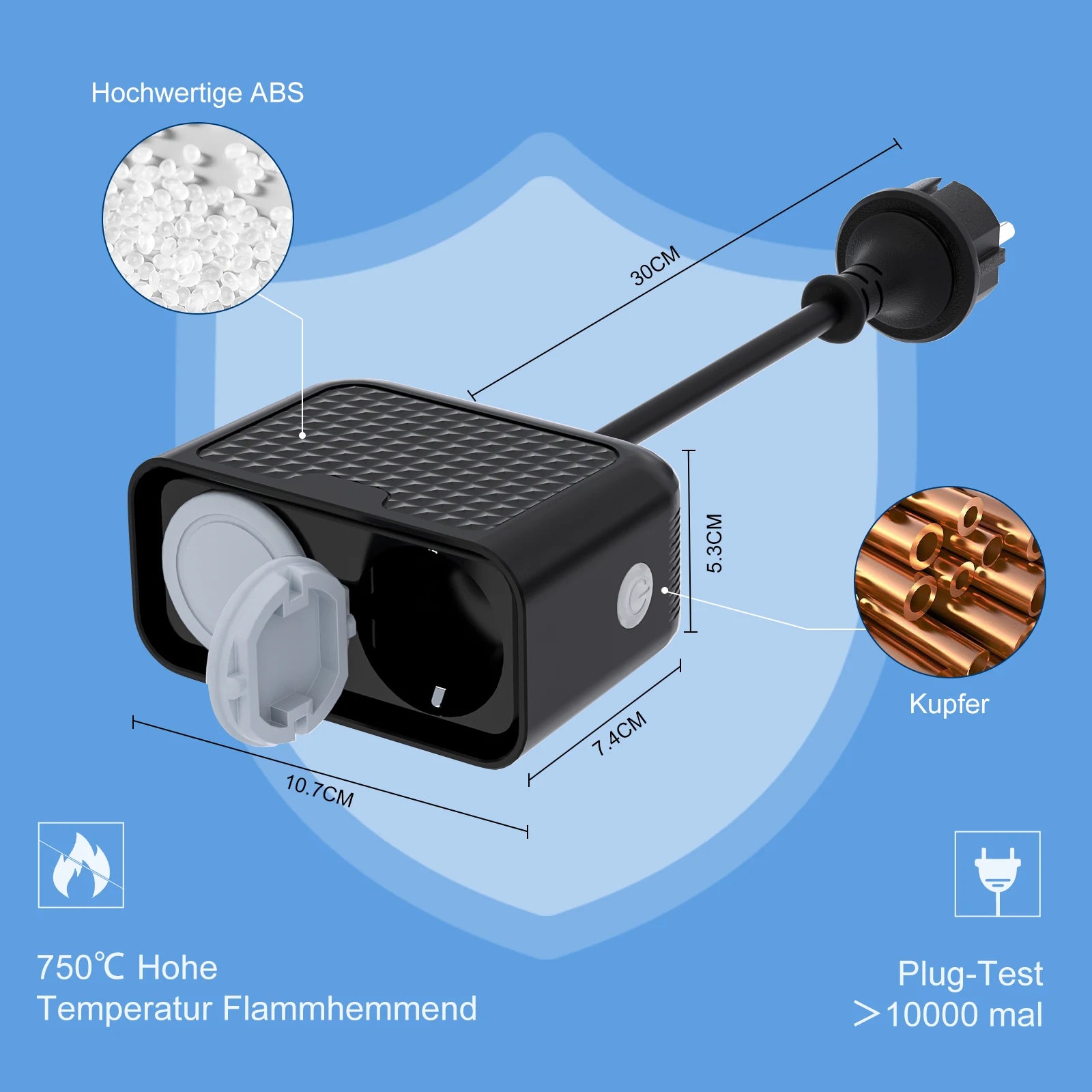 WLAN Außensteckdose IP44 mit Fernsteuerung und Sprachsteuerung
