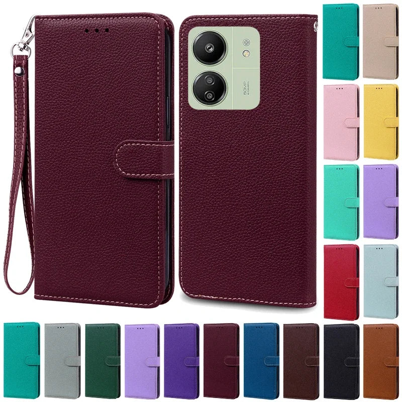 Leder Klapphülle für Redmi 13C