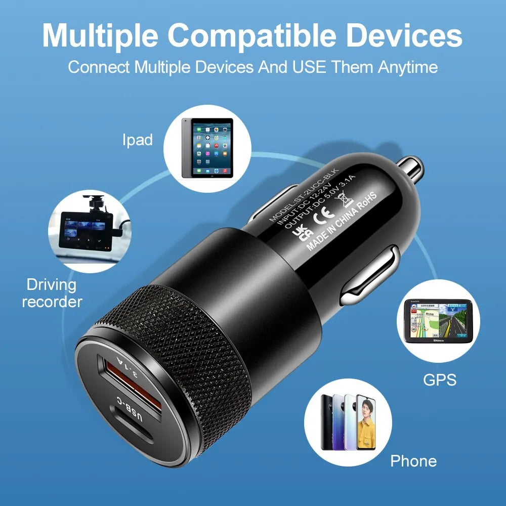 68W PD Auto Ladegerät USB C Schnellladung