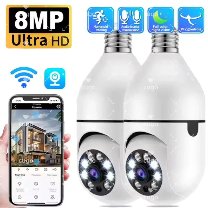 8MP E27 WLAN Kamera mit 10X Zoom & Menschen-Tracking