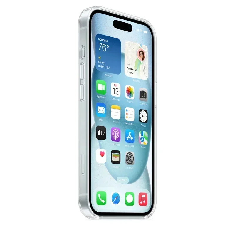 Magnetische transparente Originalhülle für iPhone 11–16 Pro Max, XS, XR, Magsafe