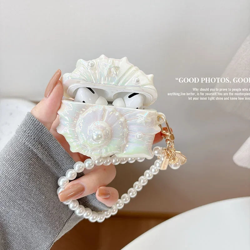 Glitzer Muschel Airpods Hülle Anhänger