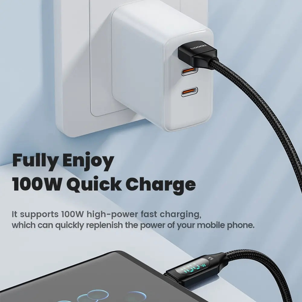 Toocki 100W USB-C Schnellladekabel