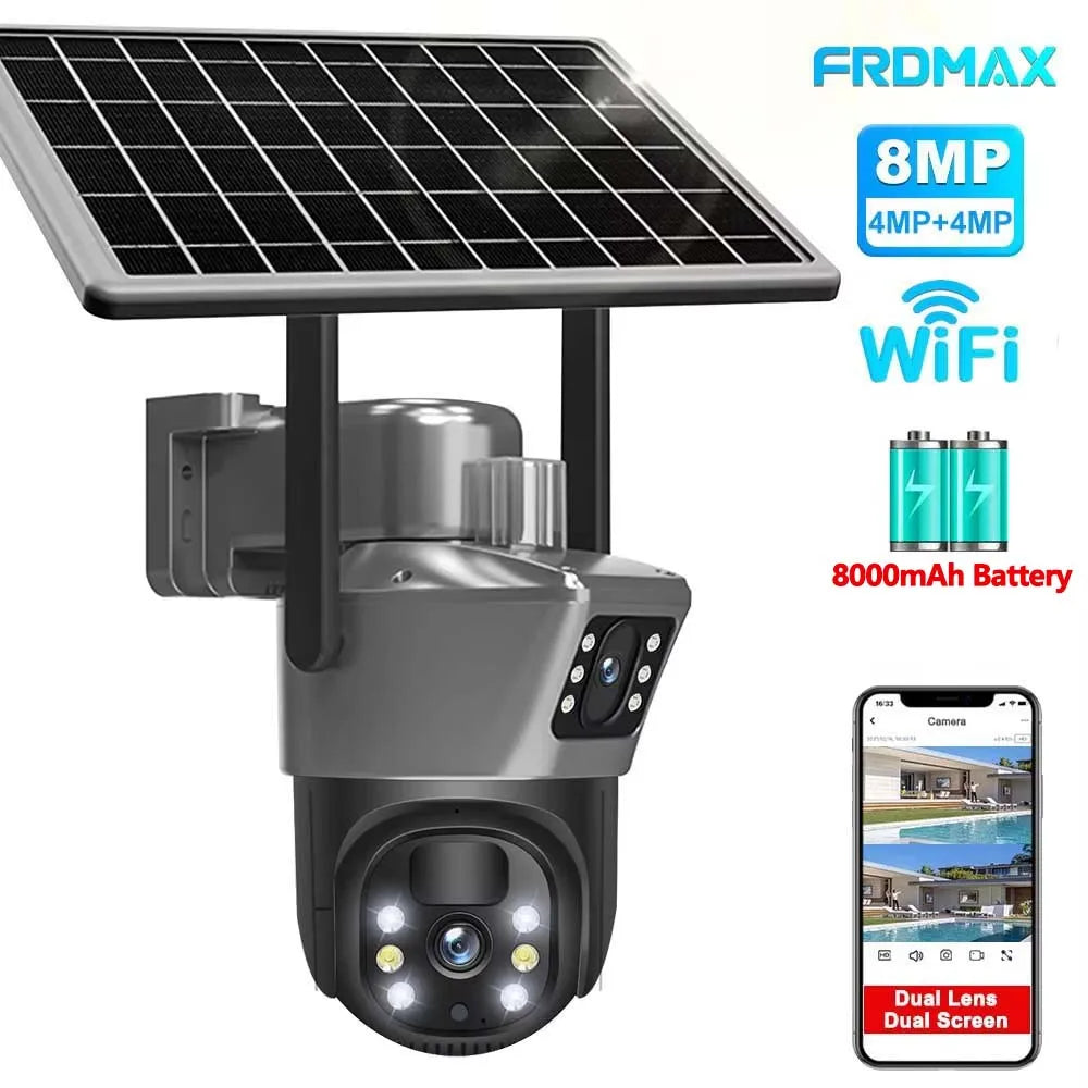 4K 8MP WLAN Solarkamera mit PTZ und Dual-Objektiv