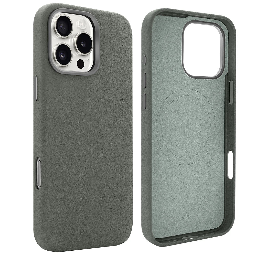 Wildleder Lederhülle für iPhone 17 mit MagSafe