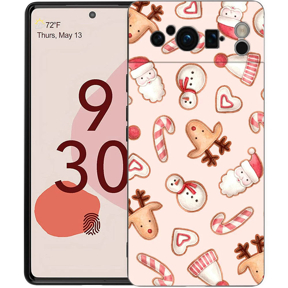 Pixel 9 8 Case TPU Cartoon Christmas Design Protective Case
