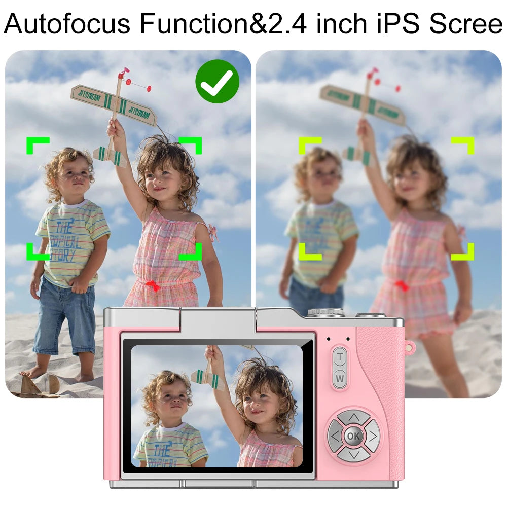 Kompakte Kinder-Digitalkamera 8X Zoom Flip-Screen