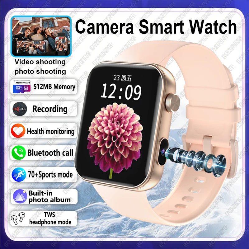 Smartwatch 2025 mit Kamera, Fitness & Anruf-Funktion
