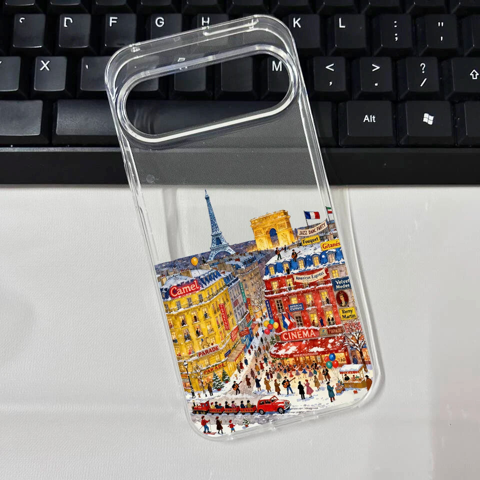 Niedliche Winter Handyhülle mit Schneemotiv für Google Pixel