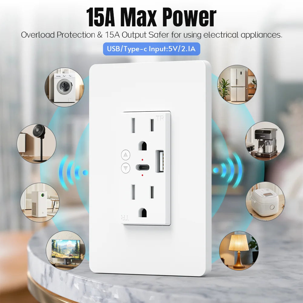 Smart Wi-Fi socket with USB-C &amp; voice control