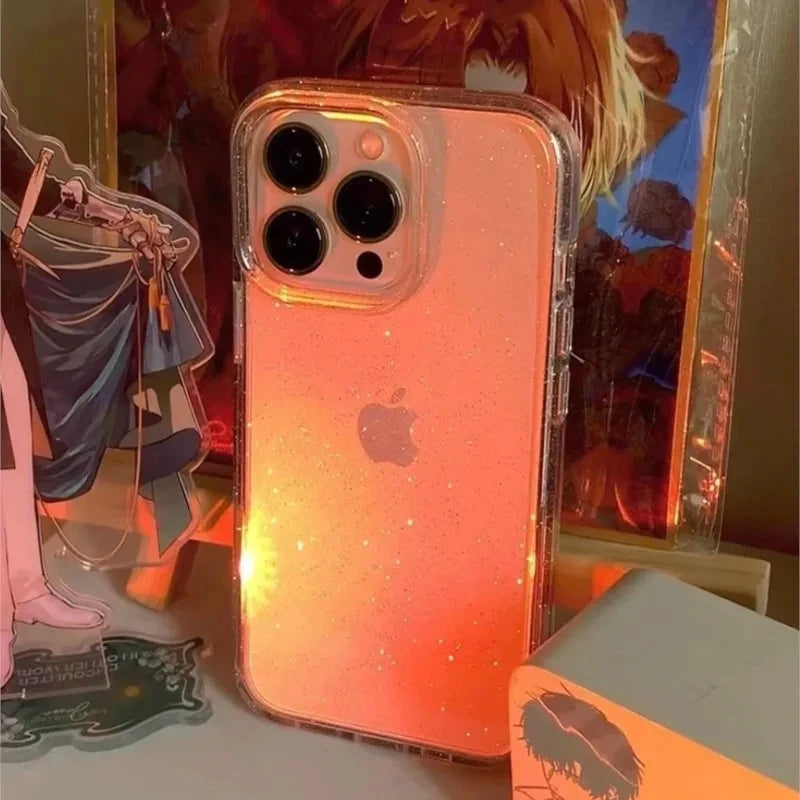 Luxus Bling Glitter klare Handyhülle iPhone 11–16 Pro Max