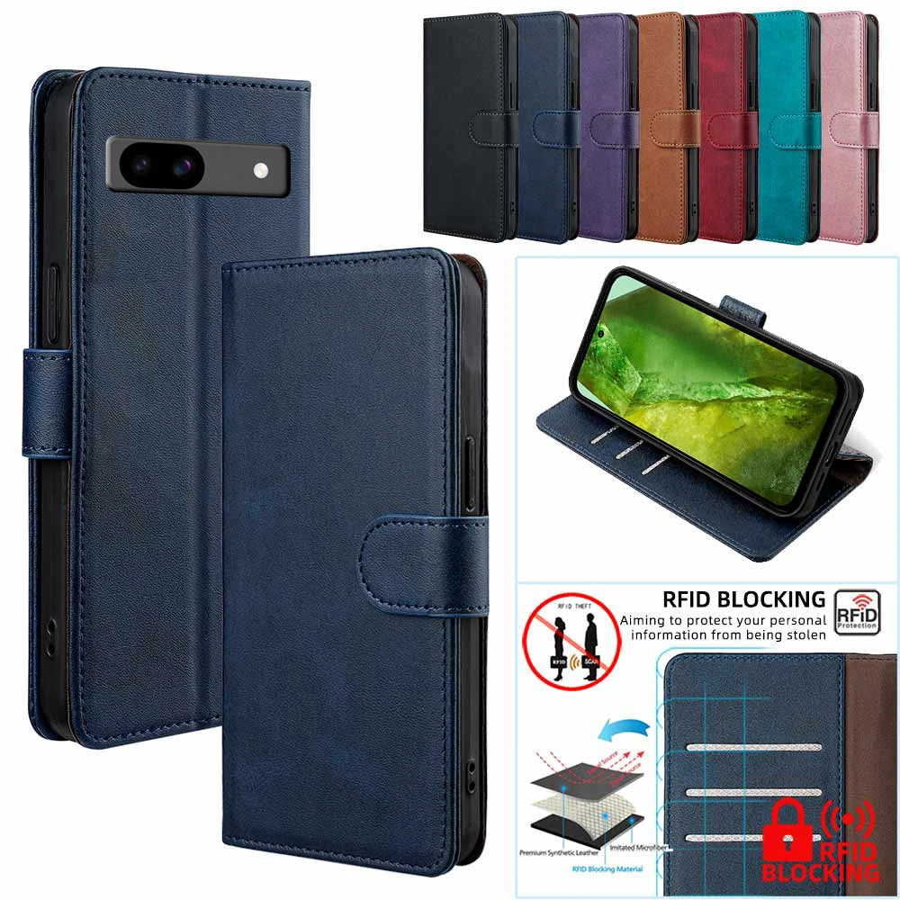 Leder Flip Brieftasche Hülle für Pixel 7–8A