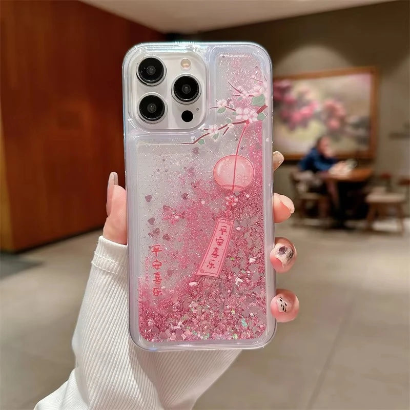 Süße Quicksand Blumen Hülle für iPhone 17 Pro Max