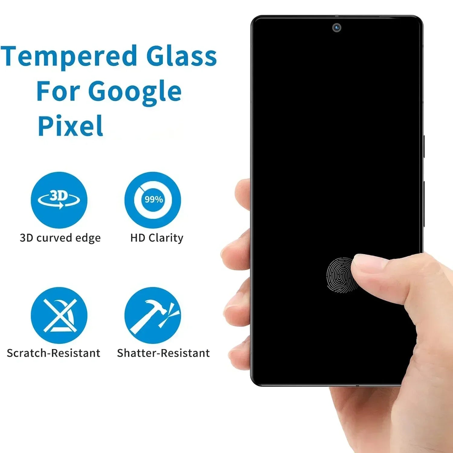 3D UV glass screen protector for Google Pixel 6-8 Pro