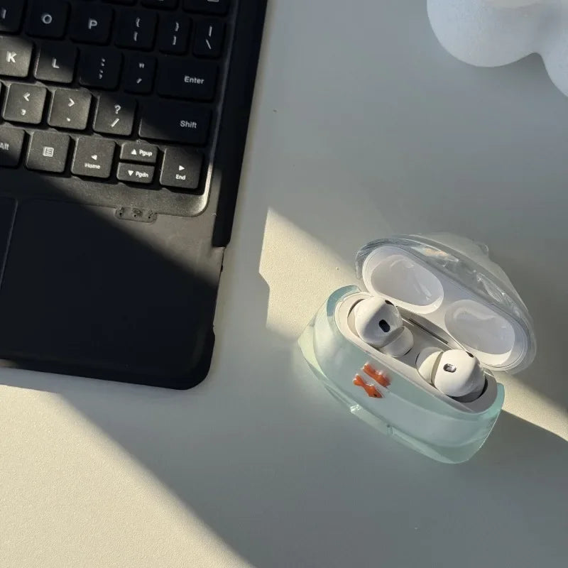 Transparente Silikon Airpods Hülle Fisch