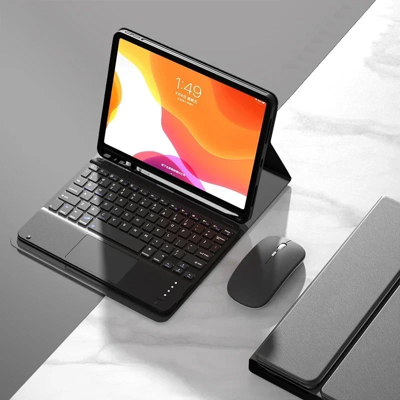 Kabellose Tastatur mit Maus für iPad Hülle