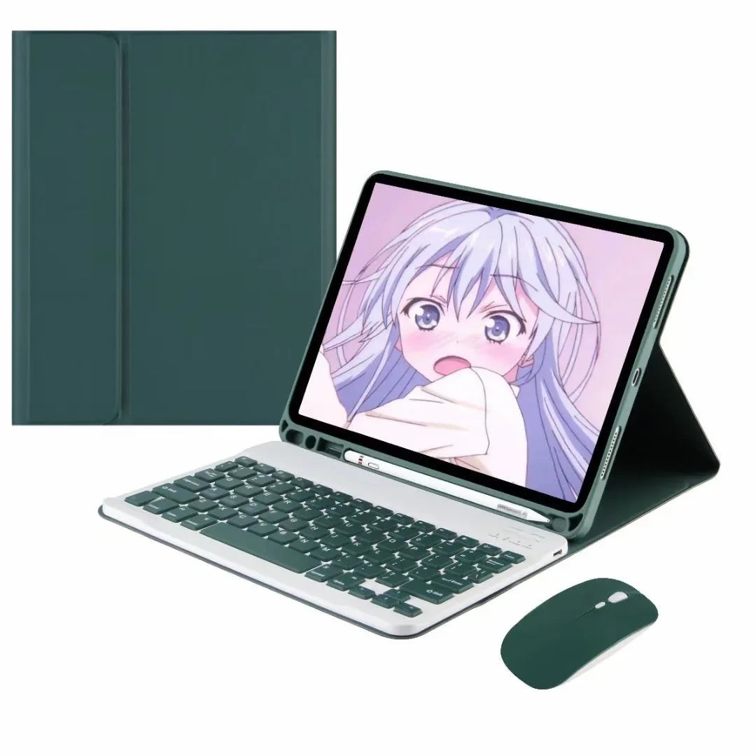Bluetooth Tastatur & Maus mit Lederhülle für iPad 9.7–12.9 Zoll – Magnetisch & Stoßfest