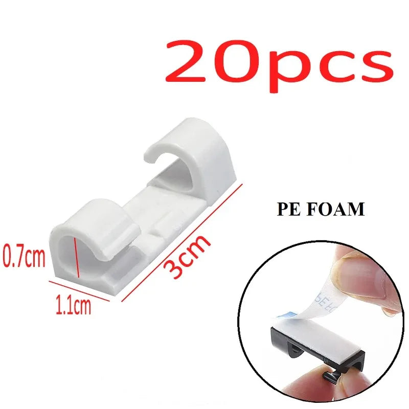 Selbstklebende Kabelclips für Schreibtisch und Wand