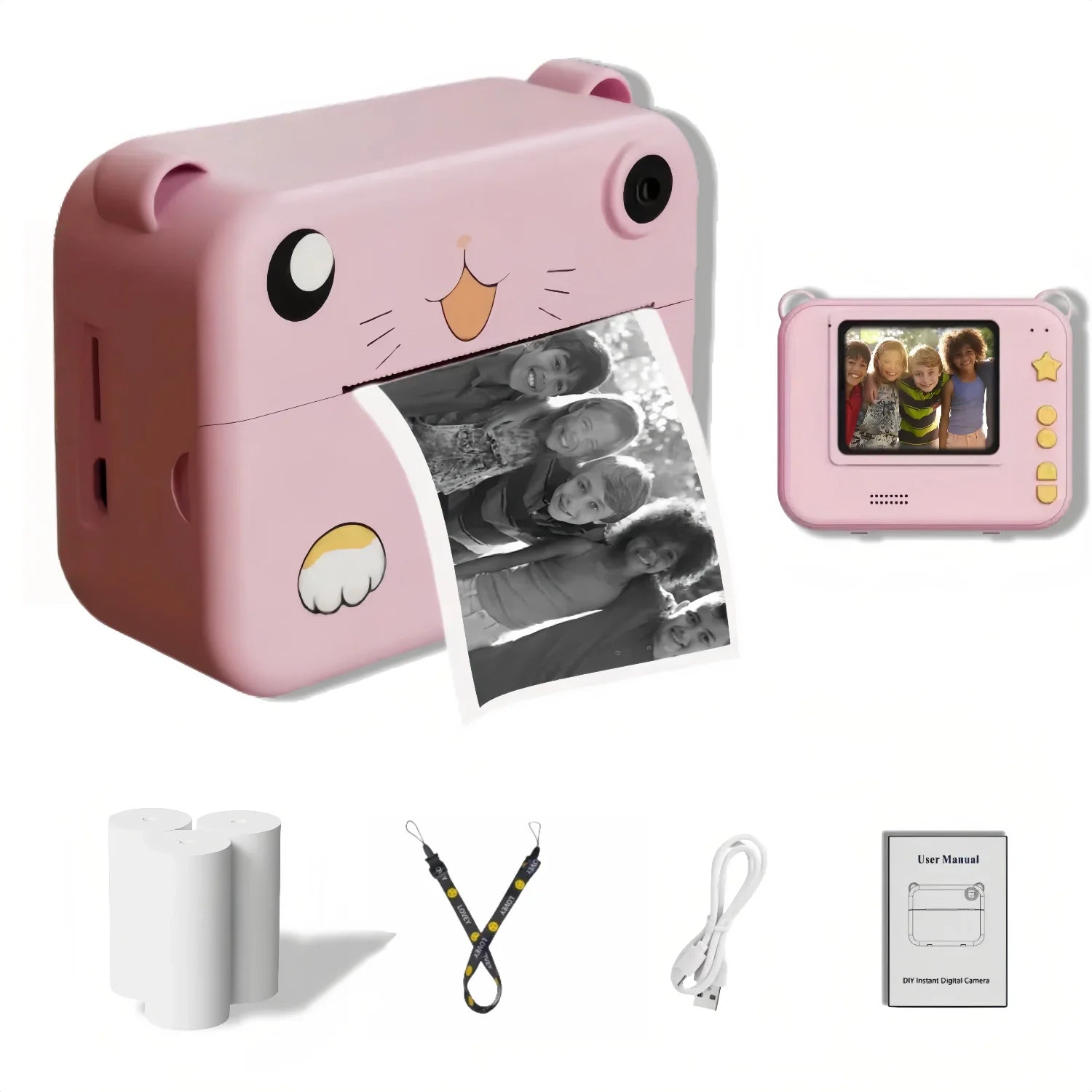 Tragbare Kinderkamera 1080P HD mit Sofortdruck