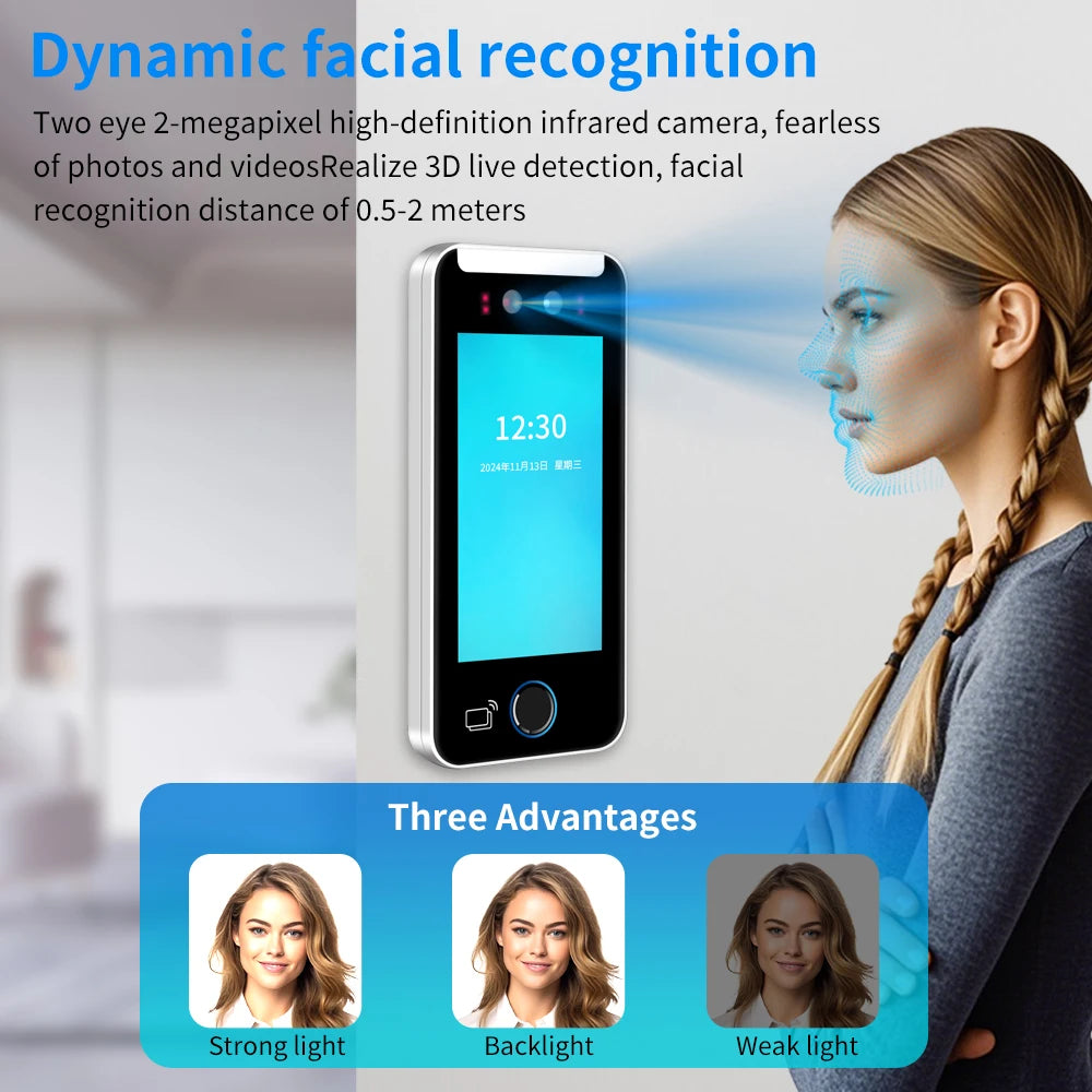 5" AI Face Recognition &amp; Fingerprint Terminal WiFi