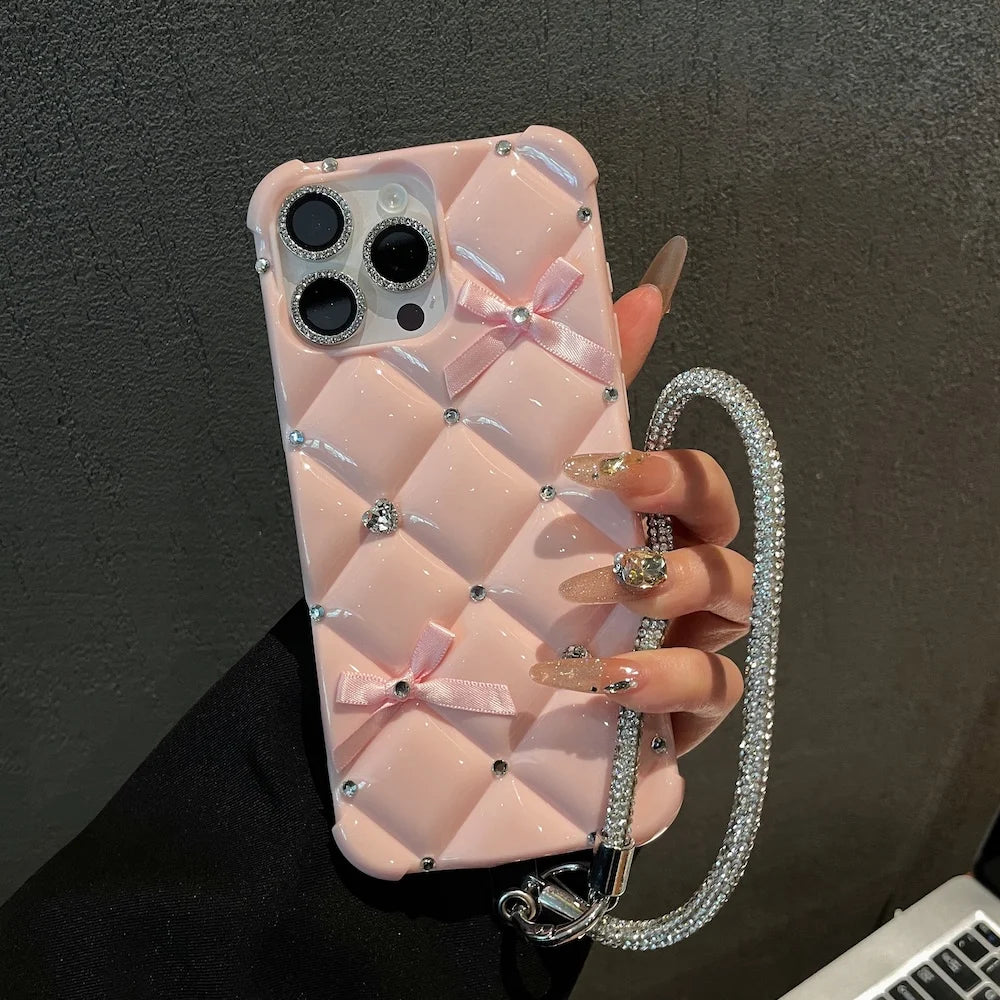 Luxus Glitzer Case mit Diamant Kette für iPhone 17 Pro Max