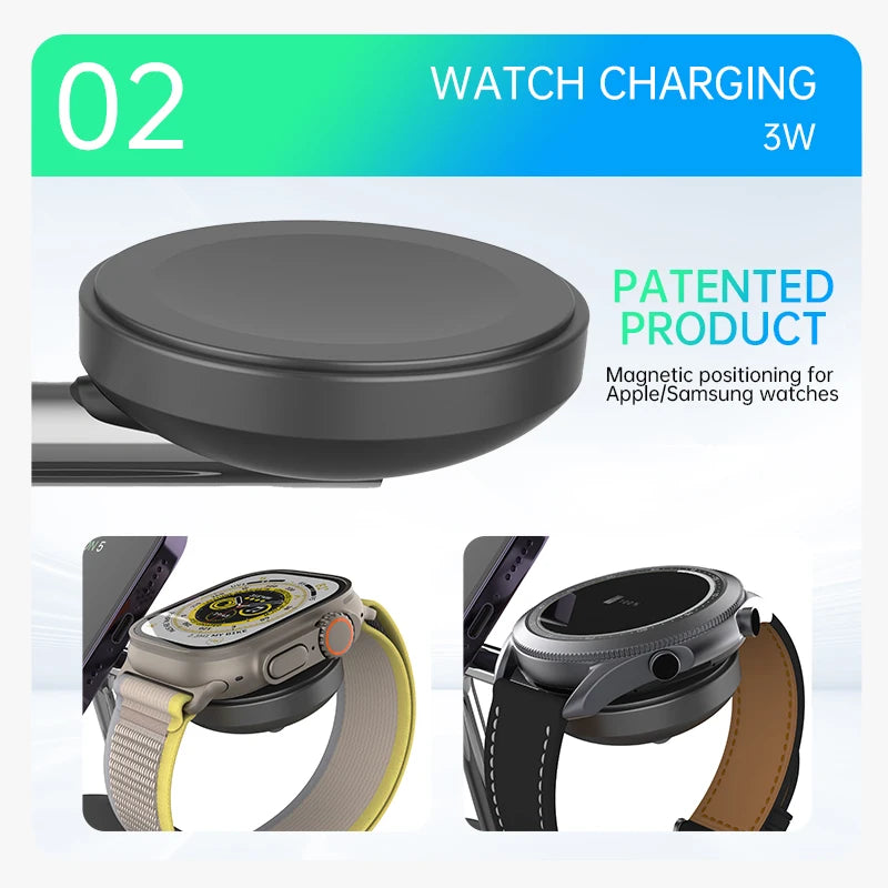 Qi2 3-in-1 Ladestation für iPhone, Watch & AirPods