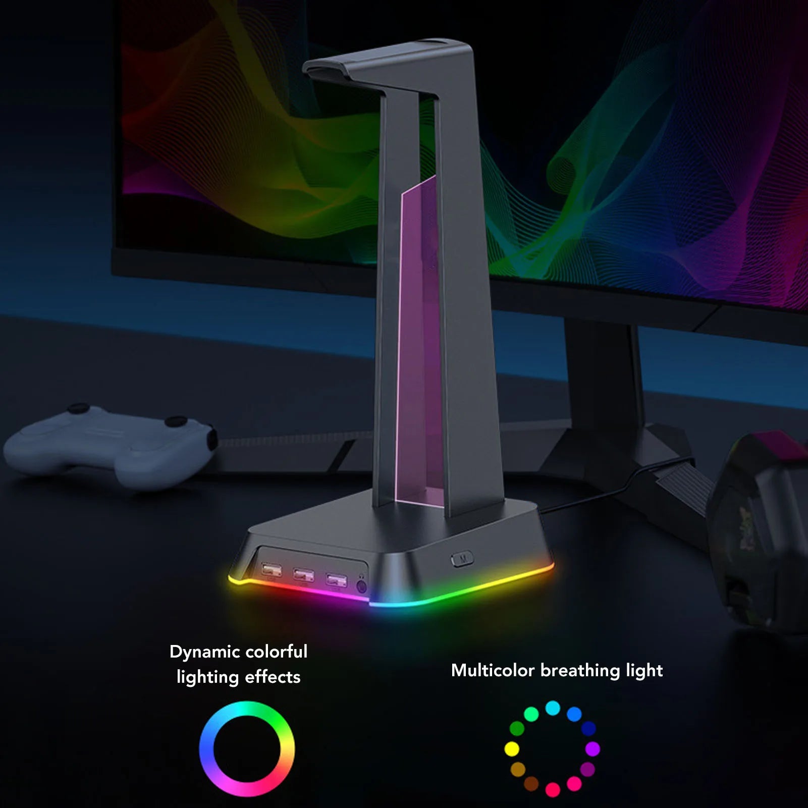 Multifunctional Gaming Headset Stand RGB