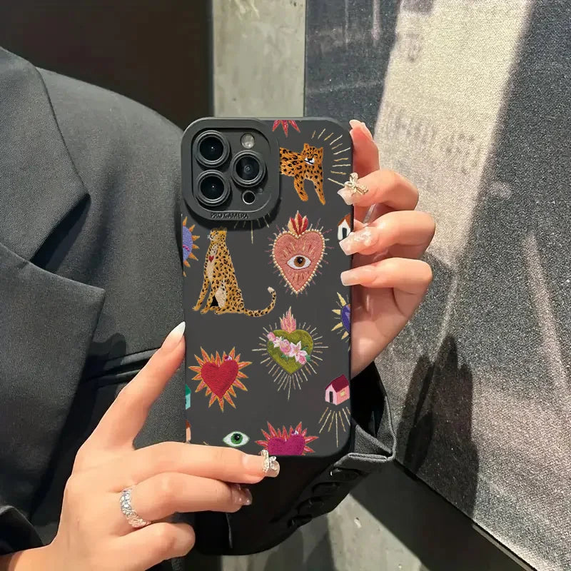 Floral Leopard Silicone Case iPhone