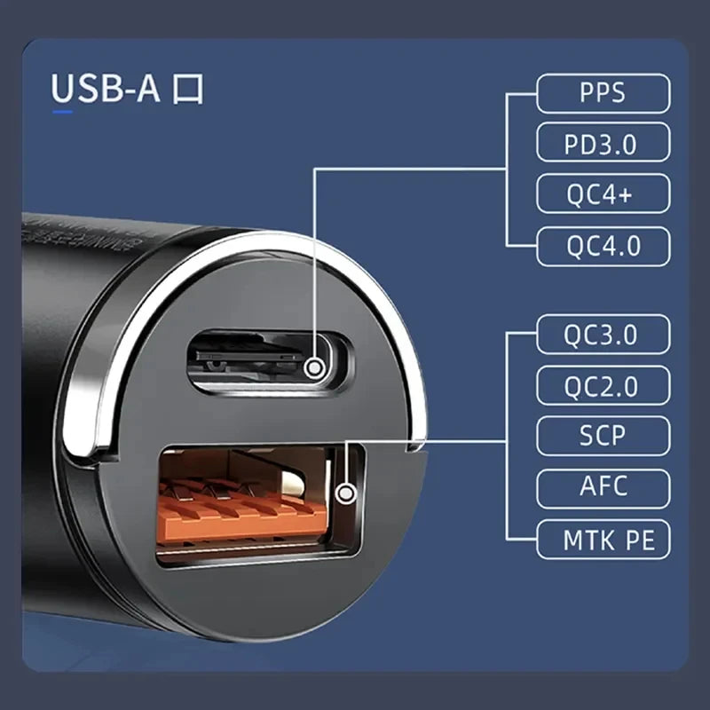 100W Auto Ladegerät USB C Schnellladeadapter