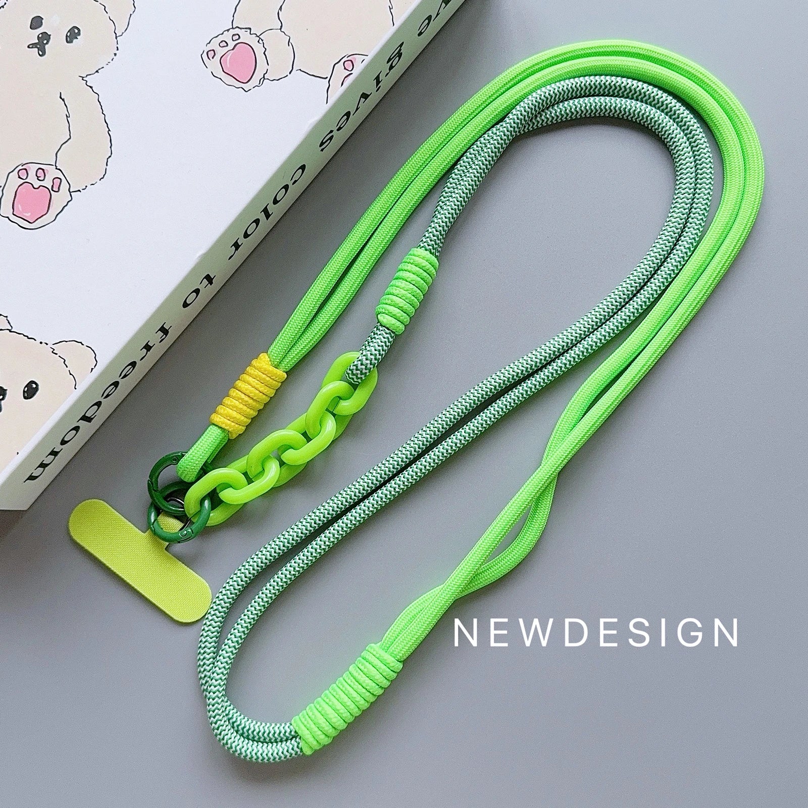 Verstellbares Leder-Handy-Lanyard mit Perlen