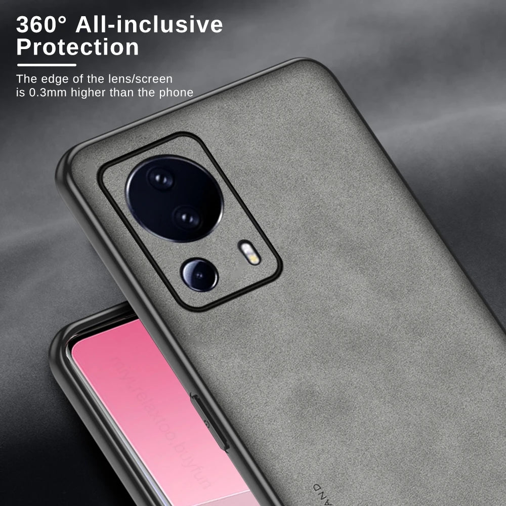 Lammfell Lederhülle für Xiaomi 13 Lite