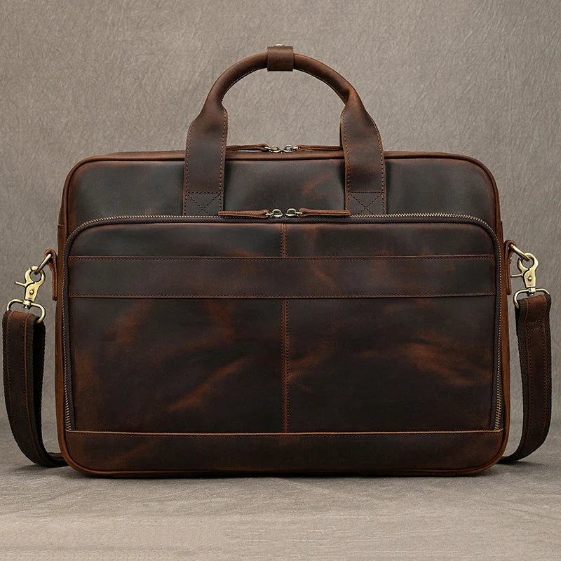 Crazy Horse Leder Aktentasche 16 Zoll