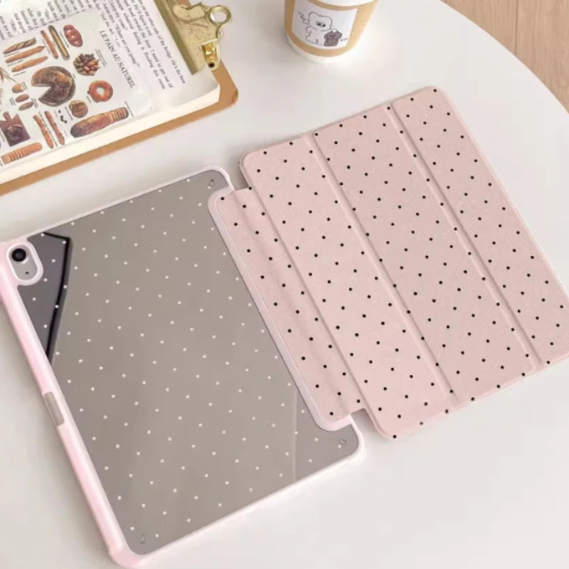 Polka Dots iPad Hülle Schwarz