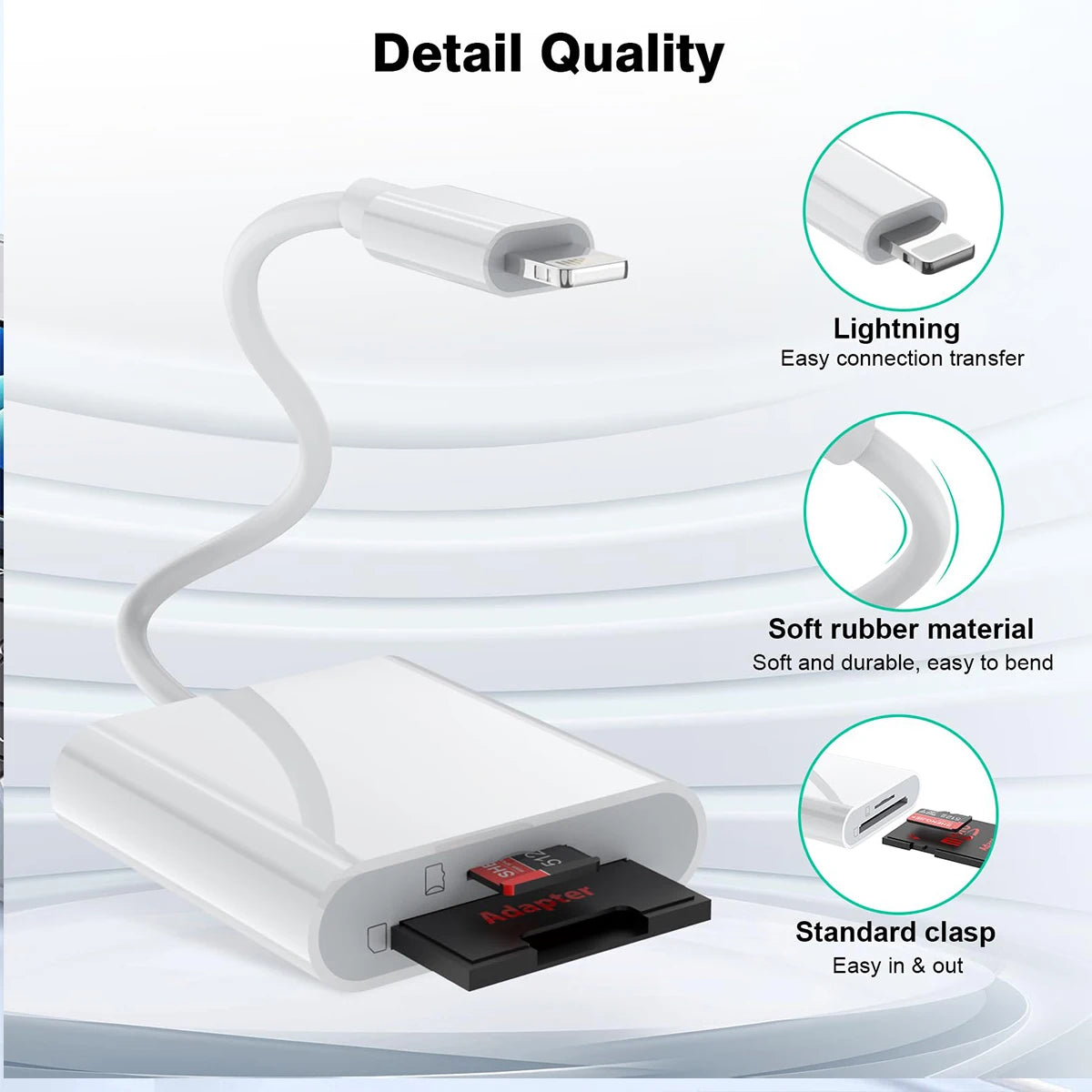 2-in-1 SD TF Kartenleser Adapter für iPhone & Android