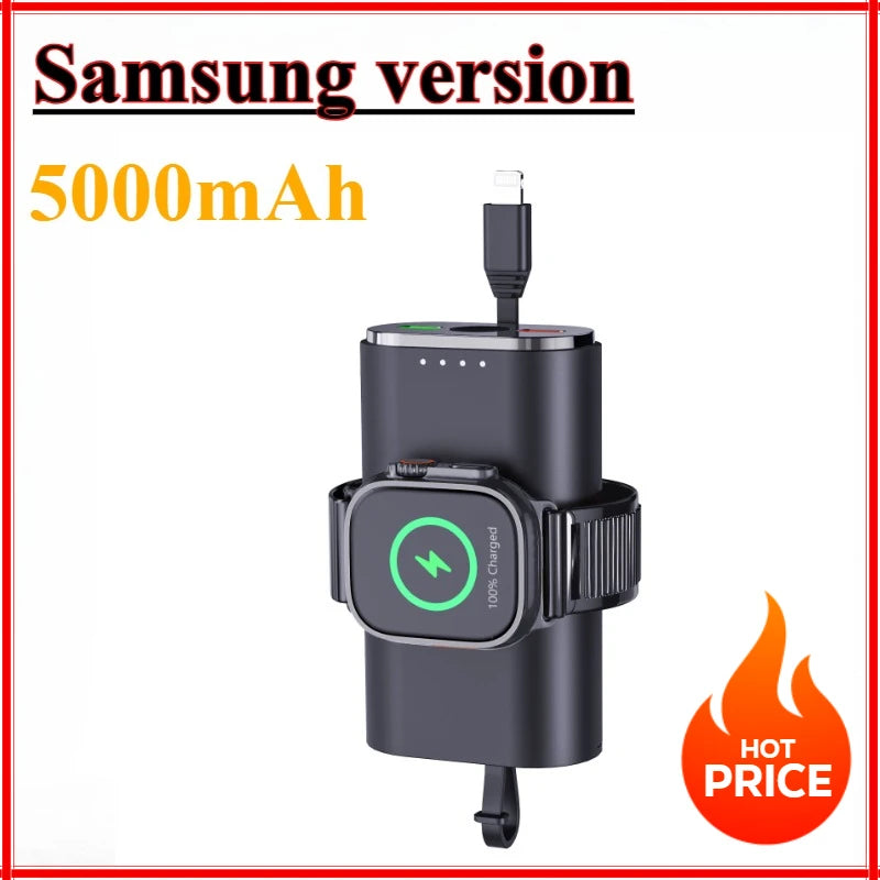 Kabelloses 5000 mAh Uhren-Powerbank