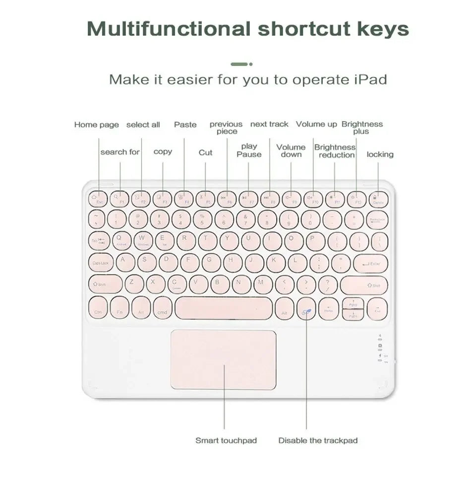 Kabellose Bluetooth-Tastatur mit Touchpad & RGB-Beleuchtung