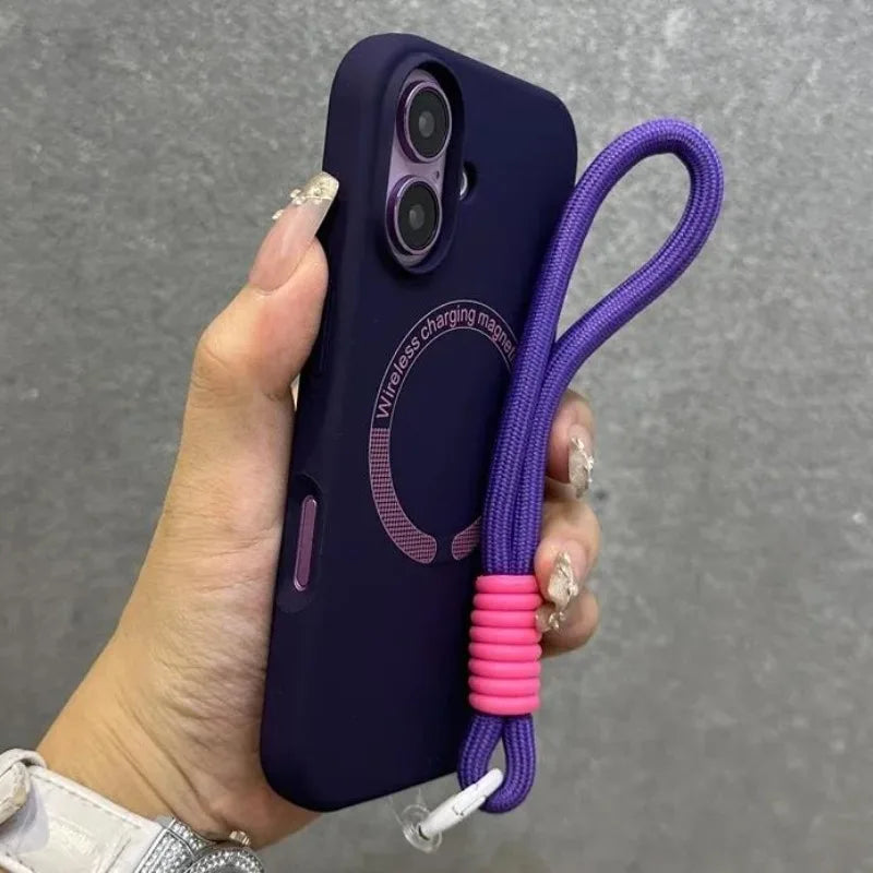 Magnetische Silikon-Handyhülle mit Handgelenkschlaufe